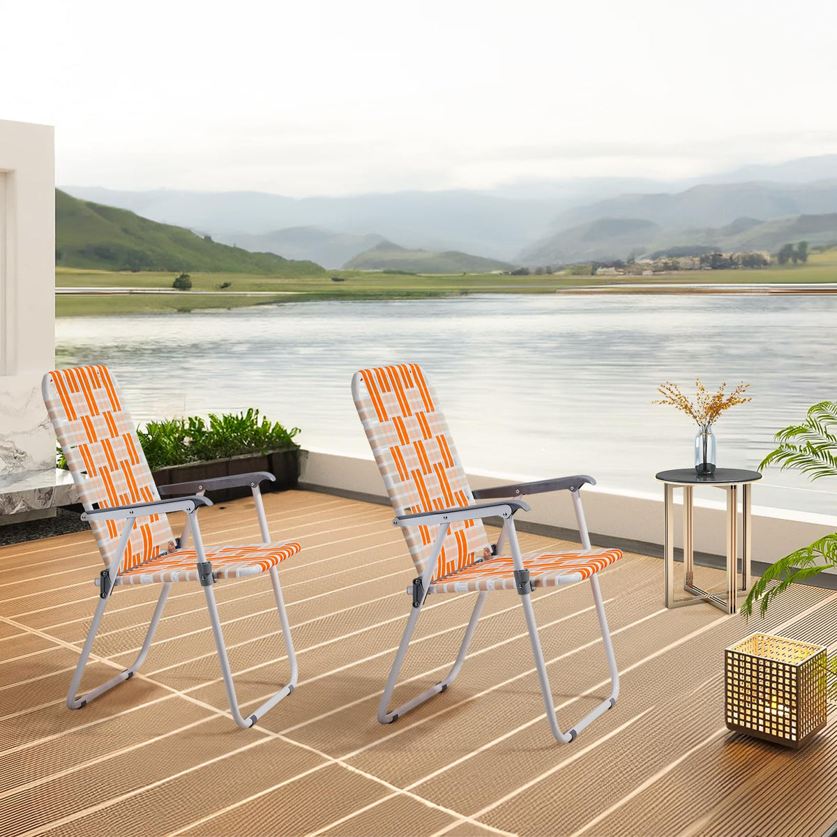 Folding Camping Chairs Set of 2 Steel M408067