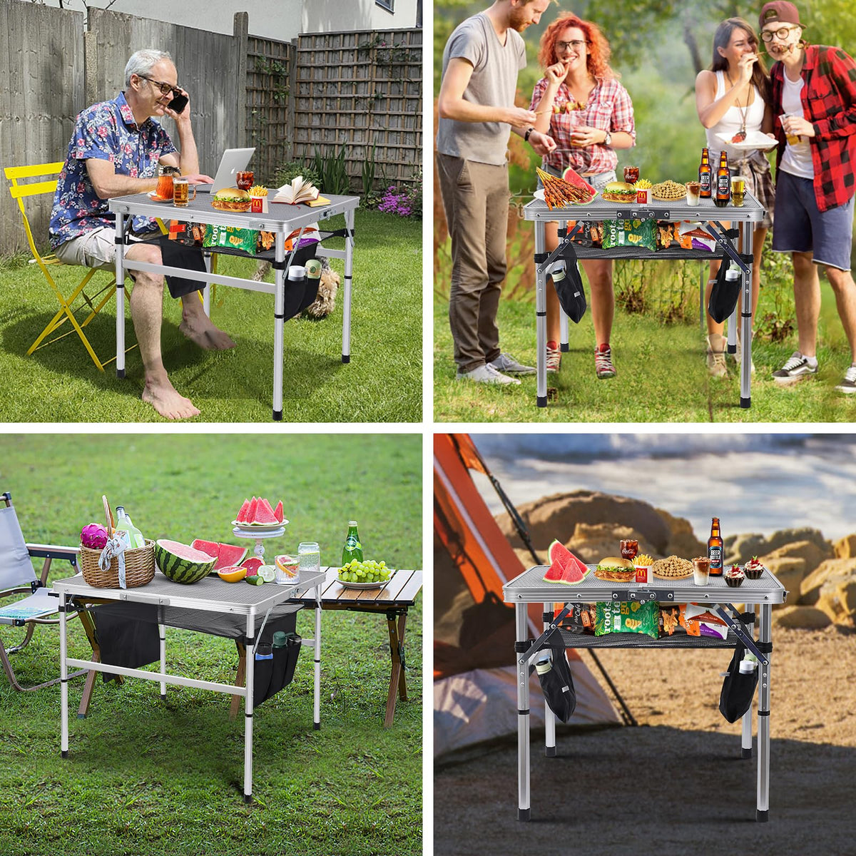 Height Adjustable Aluminum Folding Table X39139