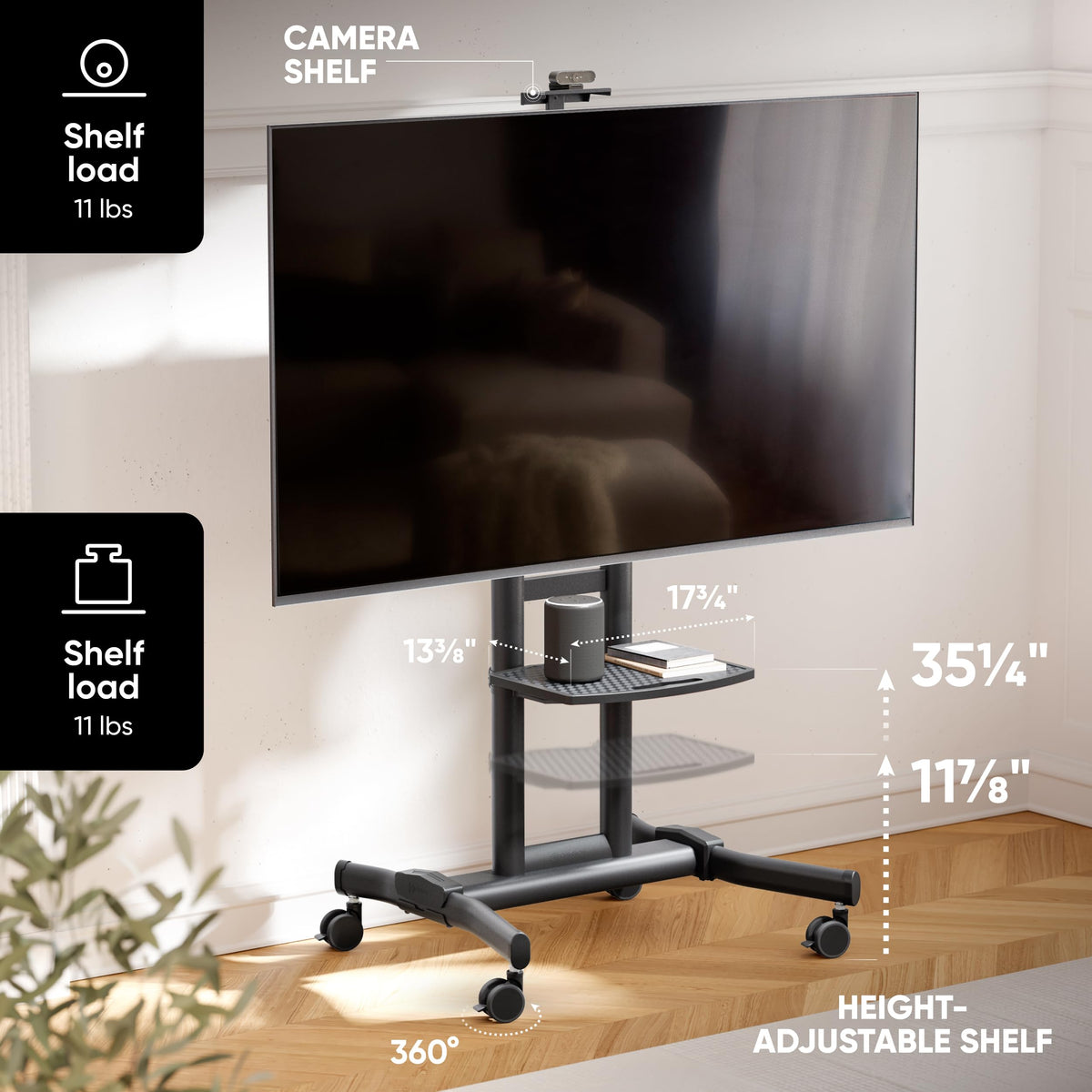 Black Mobile TV Stand 50-90 Inch S172300
