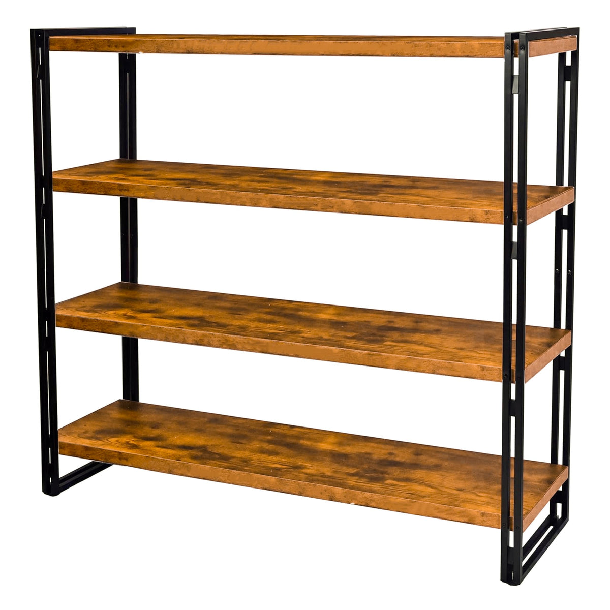 47" 4-Tier Rustic Wood and Metal Bookshelf T476