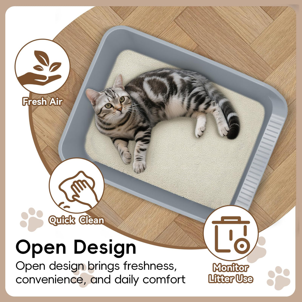 Large High Sided Plastic Cat Litter Box G16473
