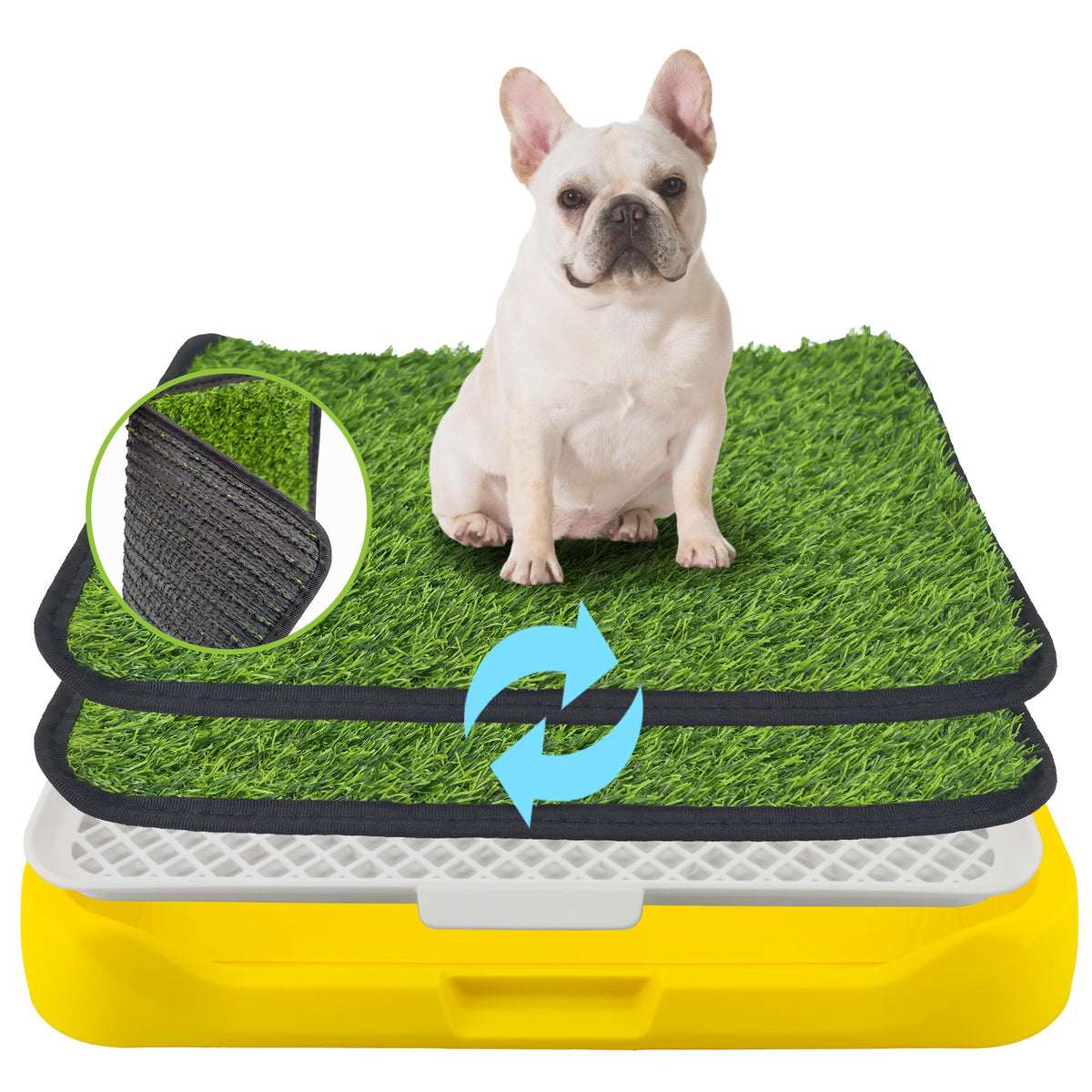 2 Pack 18"x14" Artificial Dog Grass Potty Pad with Tray B4891