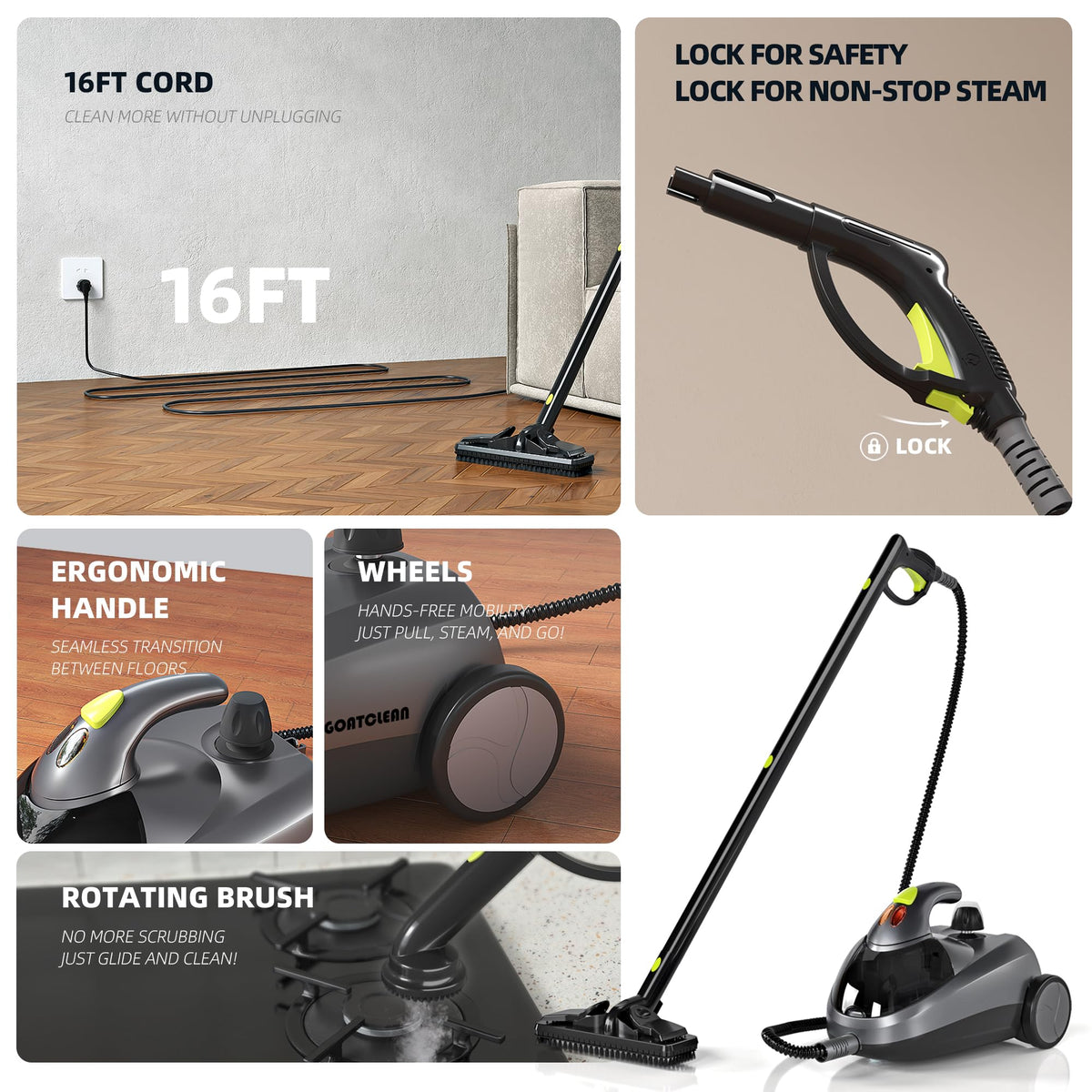 1500W High Pressure Steam Cleaner with 22 Accessories G445