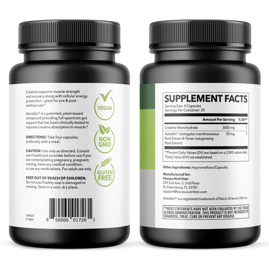 Creatine Monohydrate Capsules 3g Per Serving E484