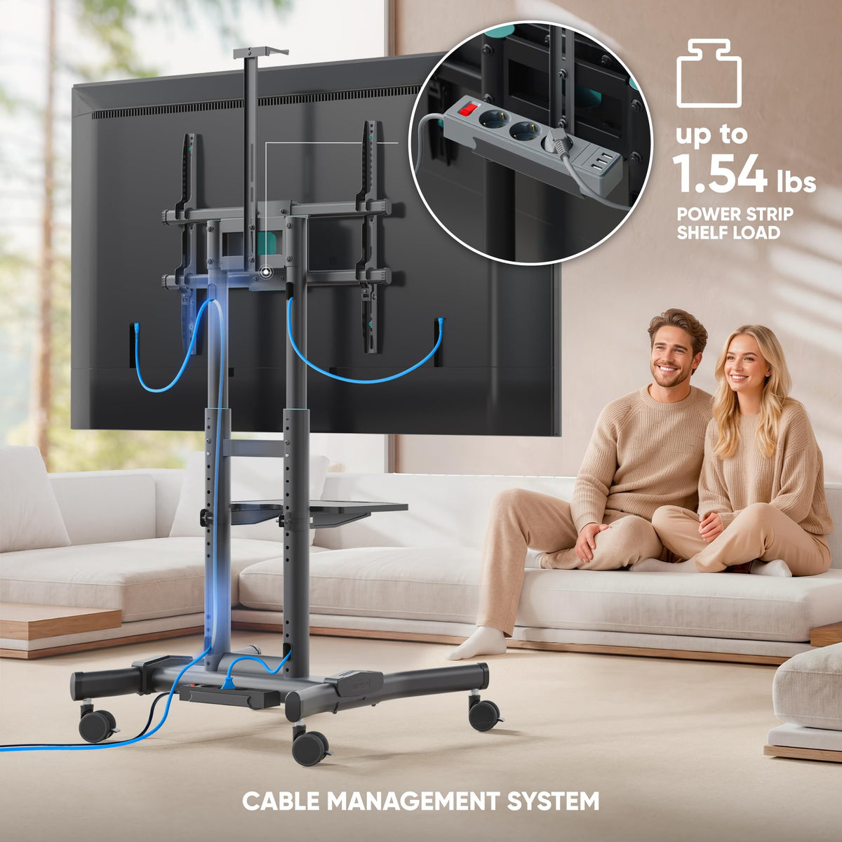 Black Mobile TV Stand 50-90 Inch S172300