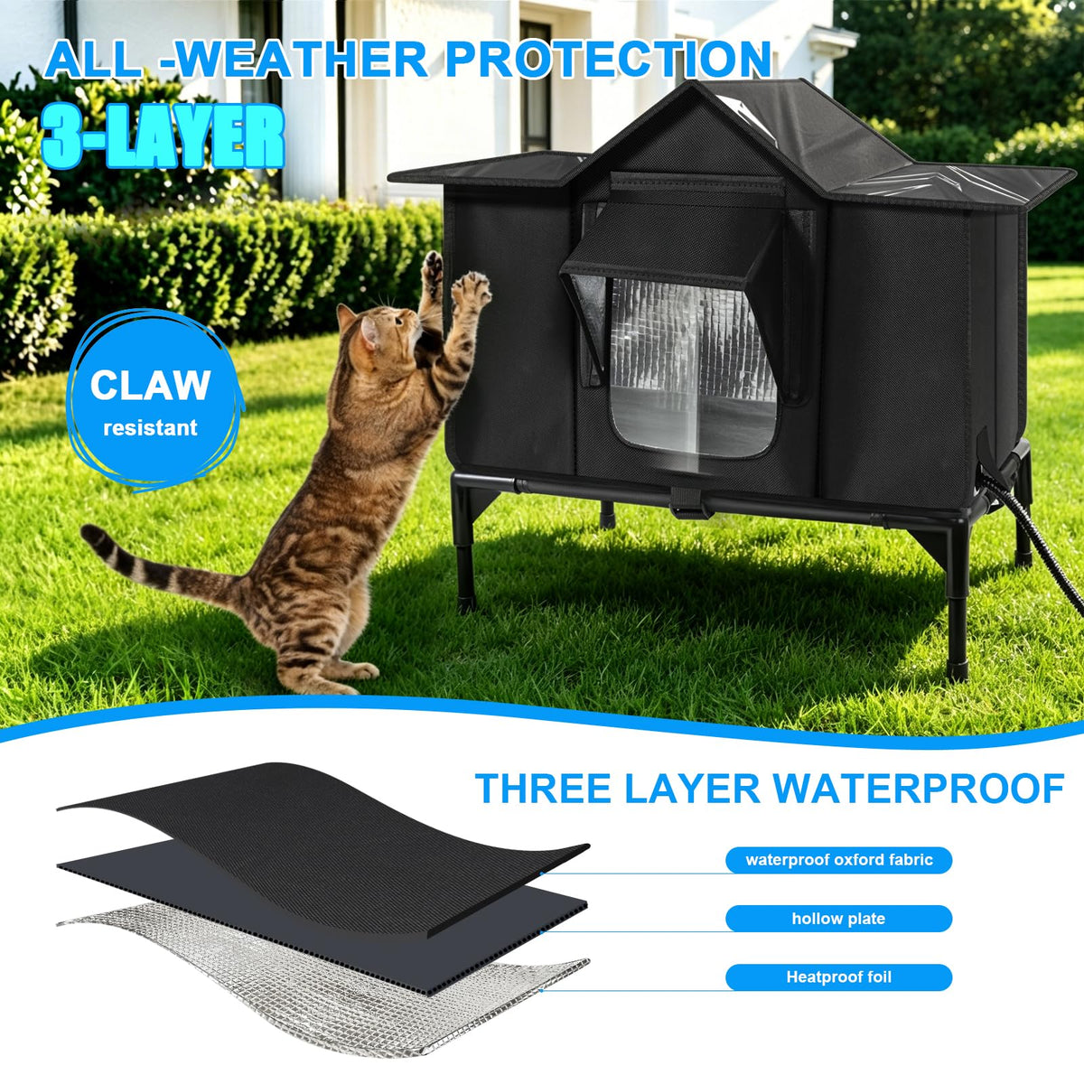 Insulated Outdoor Heated Cat Shelter M92538