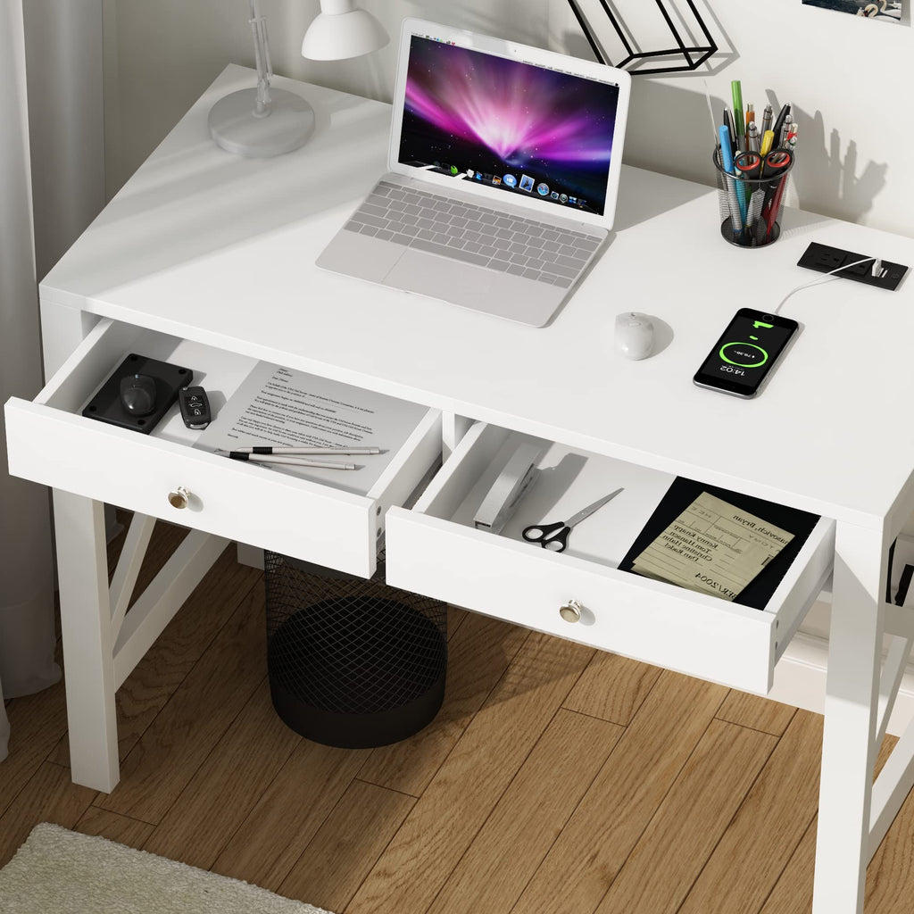 39.4 Inches Computer Desk with 2 Drawers L877