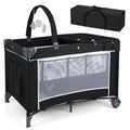 4 in 1 Folding Playpen with Bassinet and Carry Bag B450892
