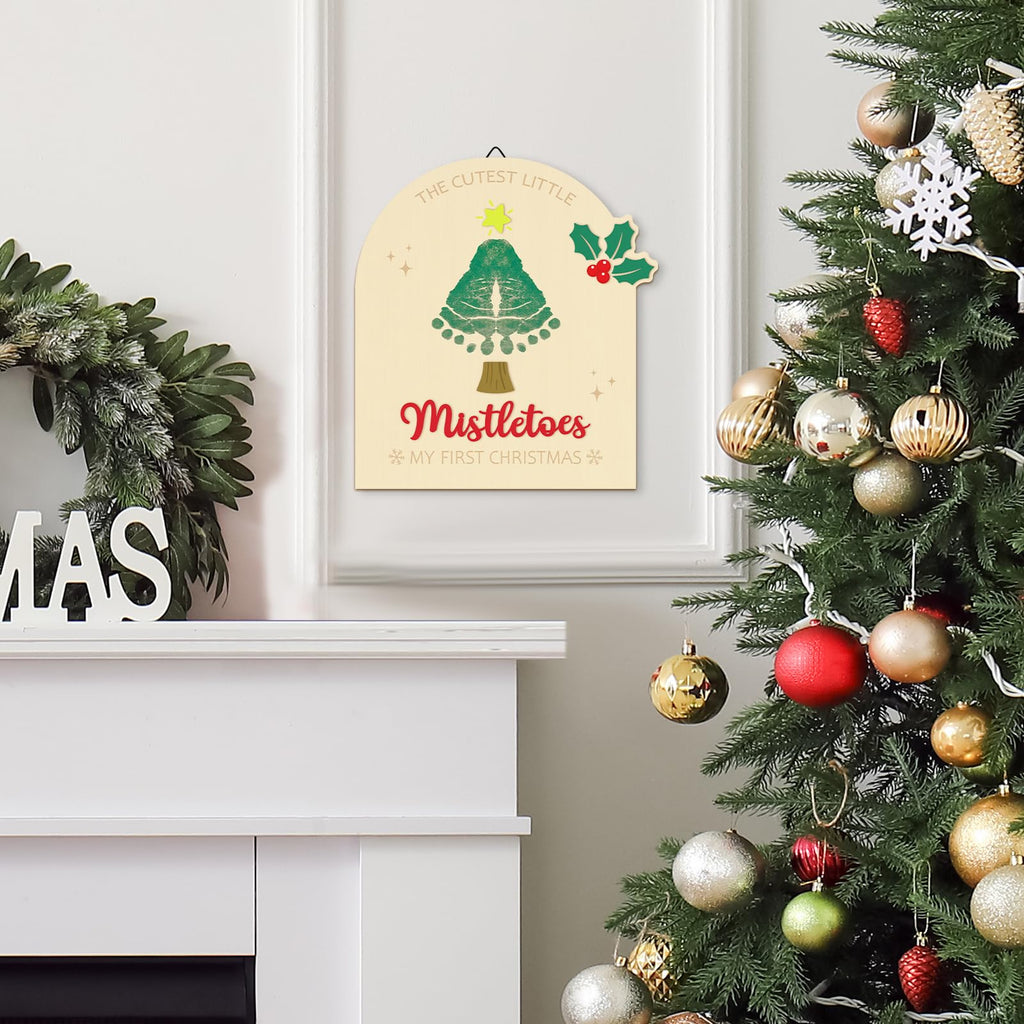 Baby's First Christmas DIY Footprint Art Card L7734