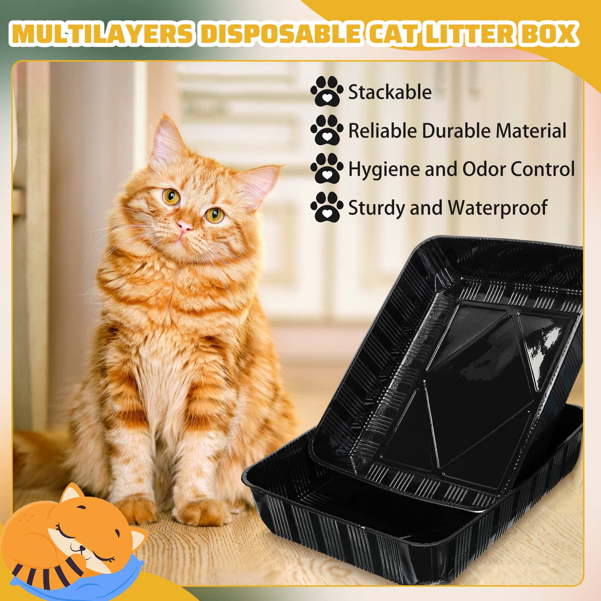 50 Pack Disposable Cat Litter Box X774650