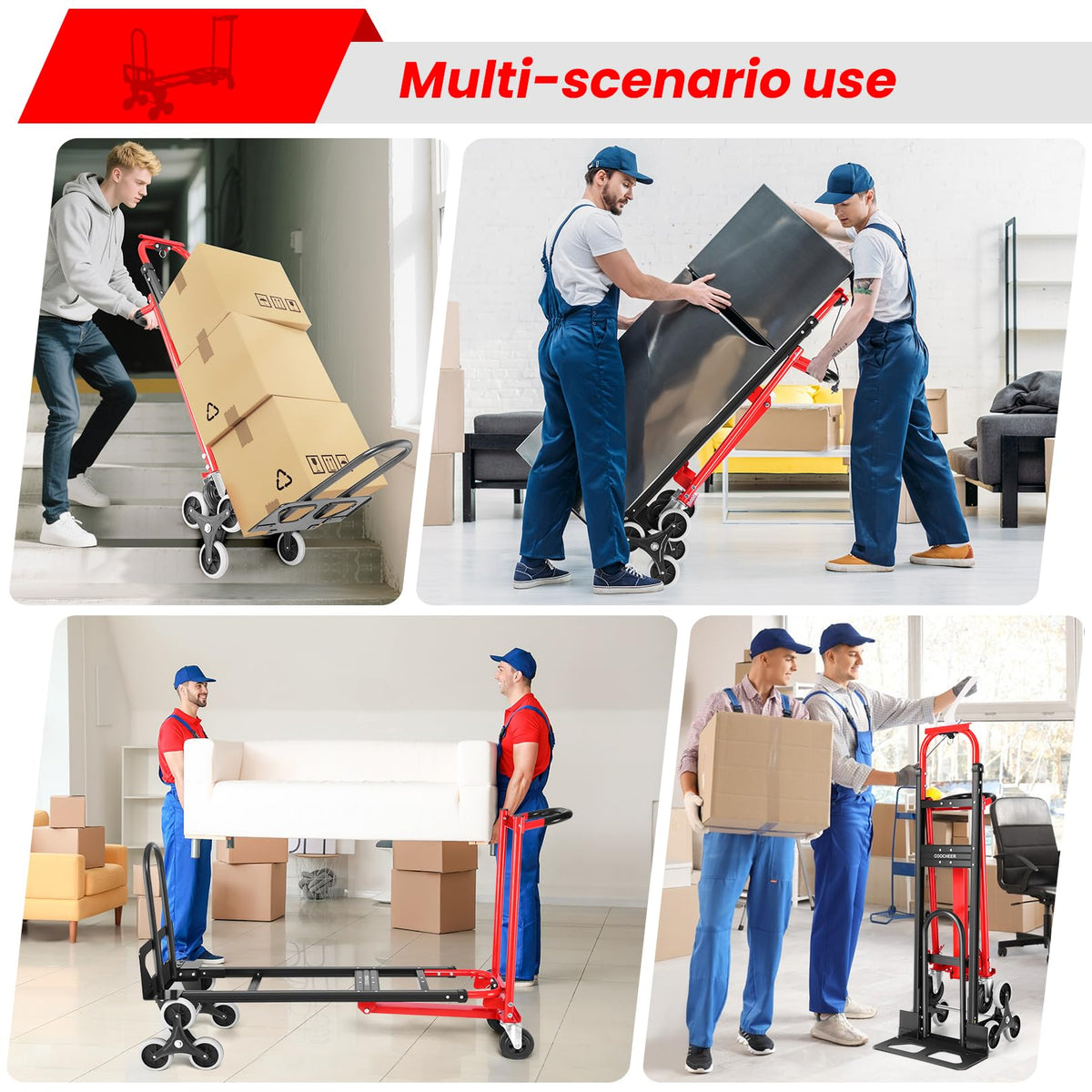 Heavy Duty 1000LBS 3 in 1 Convertible Folding Hand Truck Dolly Cart with Solid Wheels Z323441