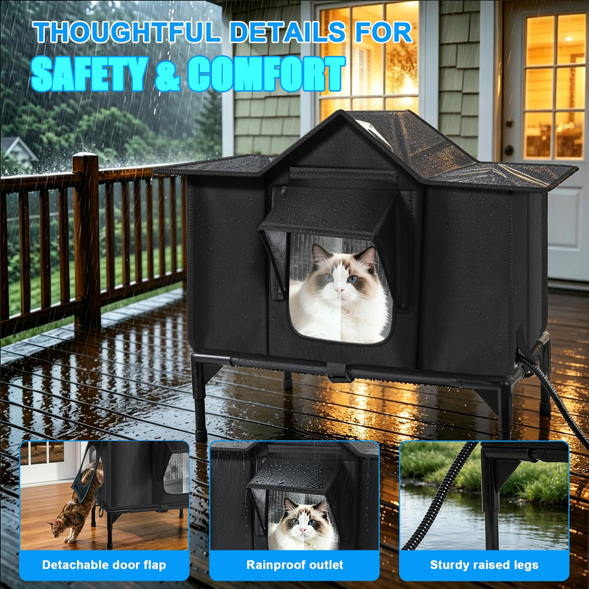 Insulated Outdoor Heated Cat Shelter M92538