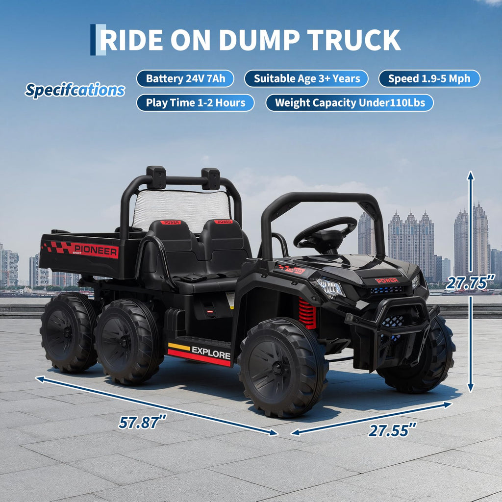 24V 2 Seater 4WD Ride on Dump Truck M447