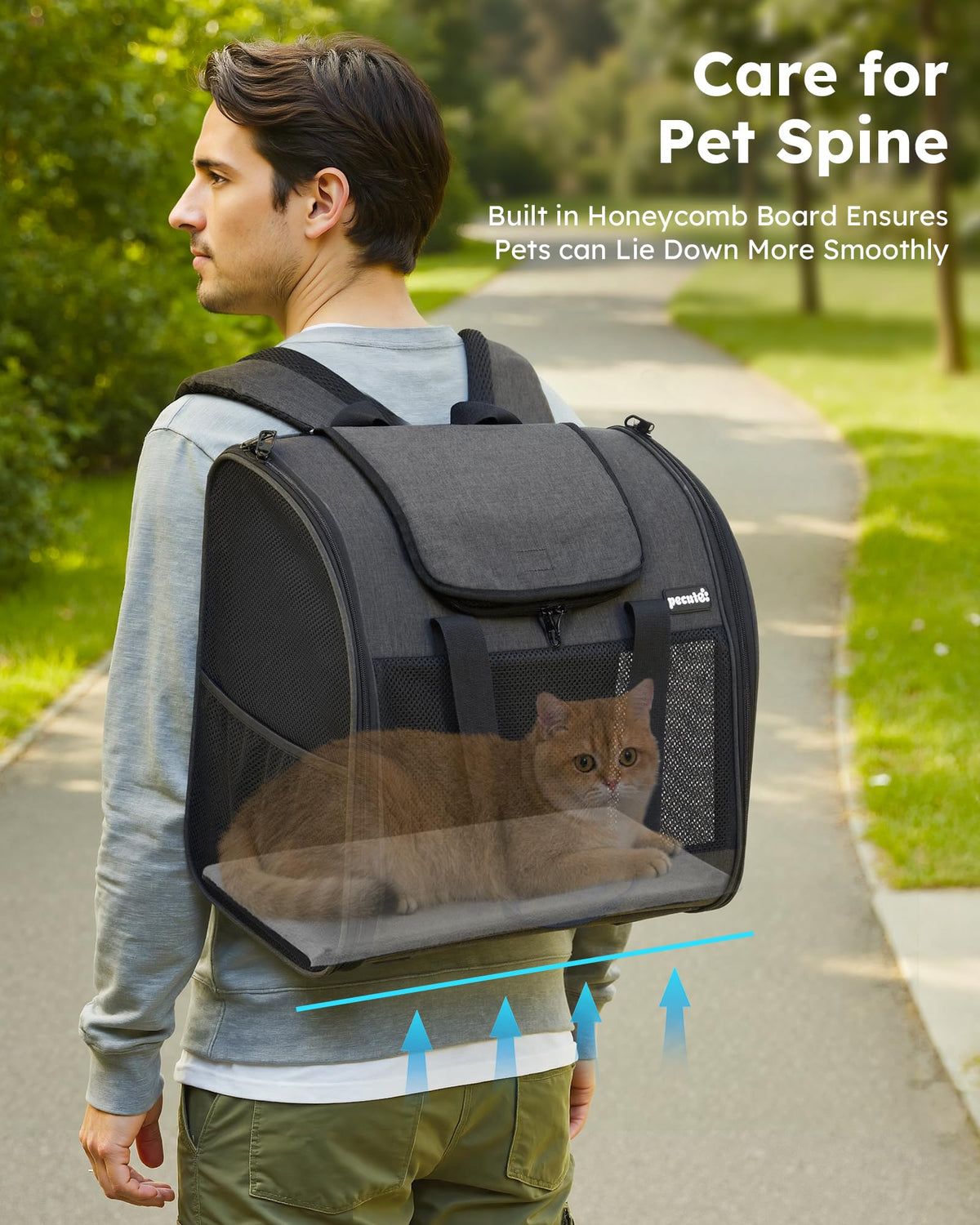 Dark Grey Cat Backpack with Breathable Mesh X21900