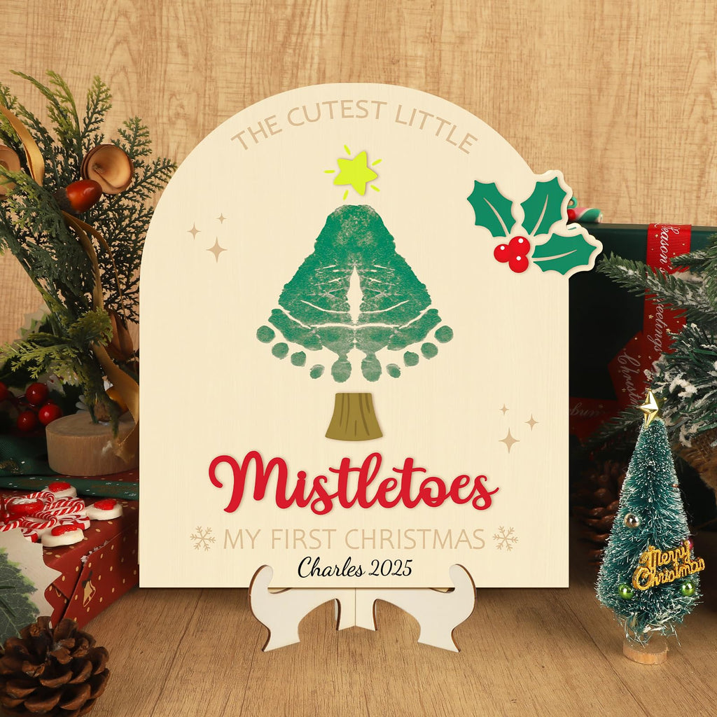 Baby's First Christmas DIY Footprint Art Card L7734