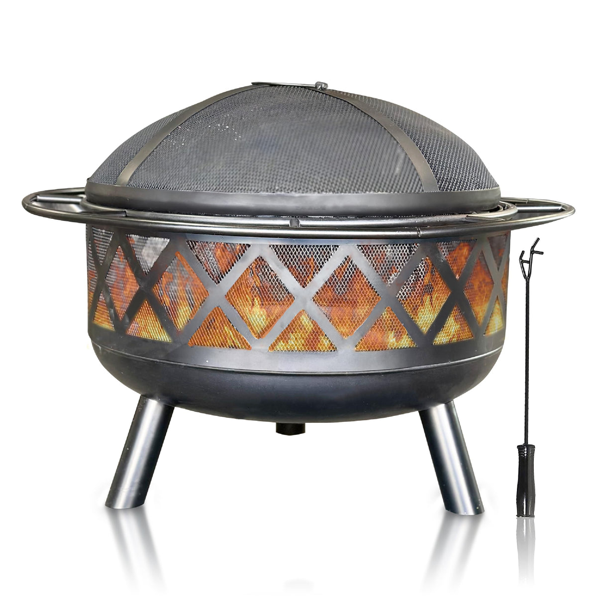 30" Wood Burning Fire Pit with Spark Screen T5450