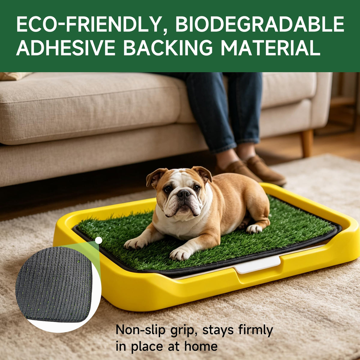 2 Pack 18"x14" Artificial Dog Grass Potty Pad with Tray B4891
