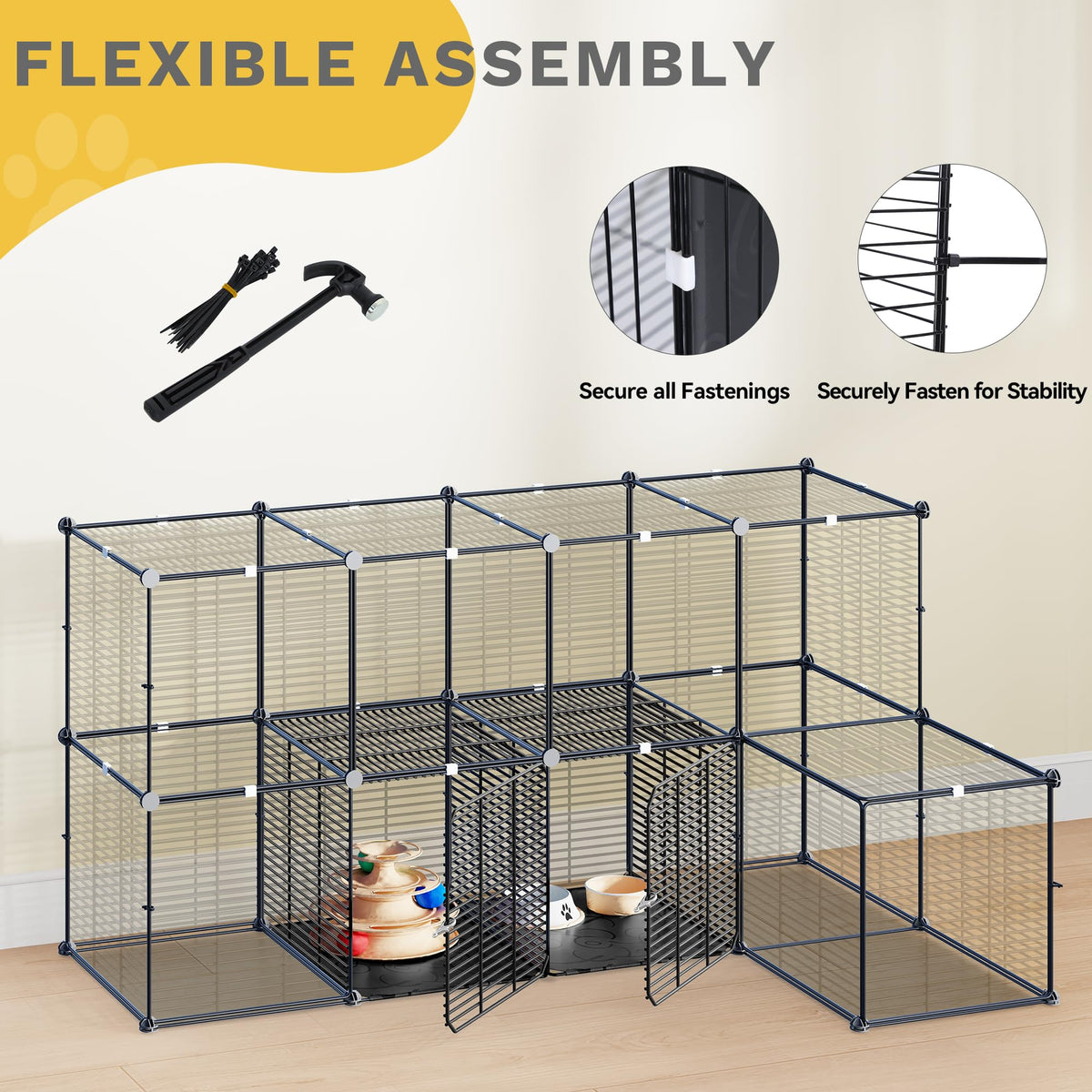 3-Tier Cat Cage Indoor Enclosure with Hammock N17271