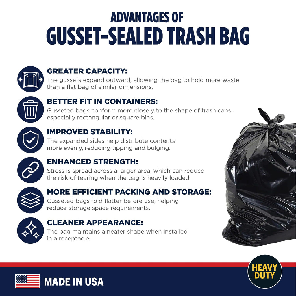 95-96 Gallon Heavy Duty Black Garbage Bags 50 Count Z585