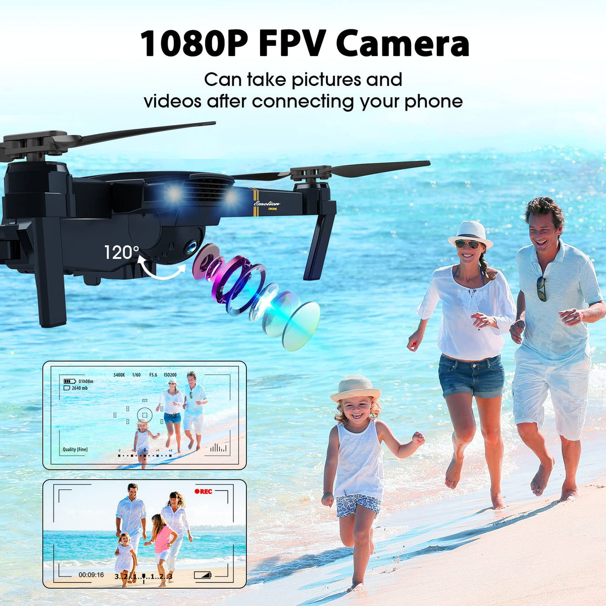 Foldable RC Quadcopter Drone with 1080P Camera E369
