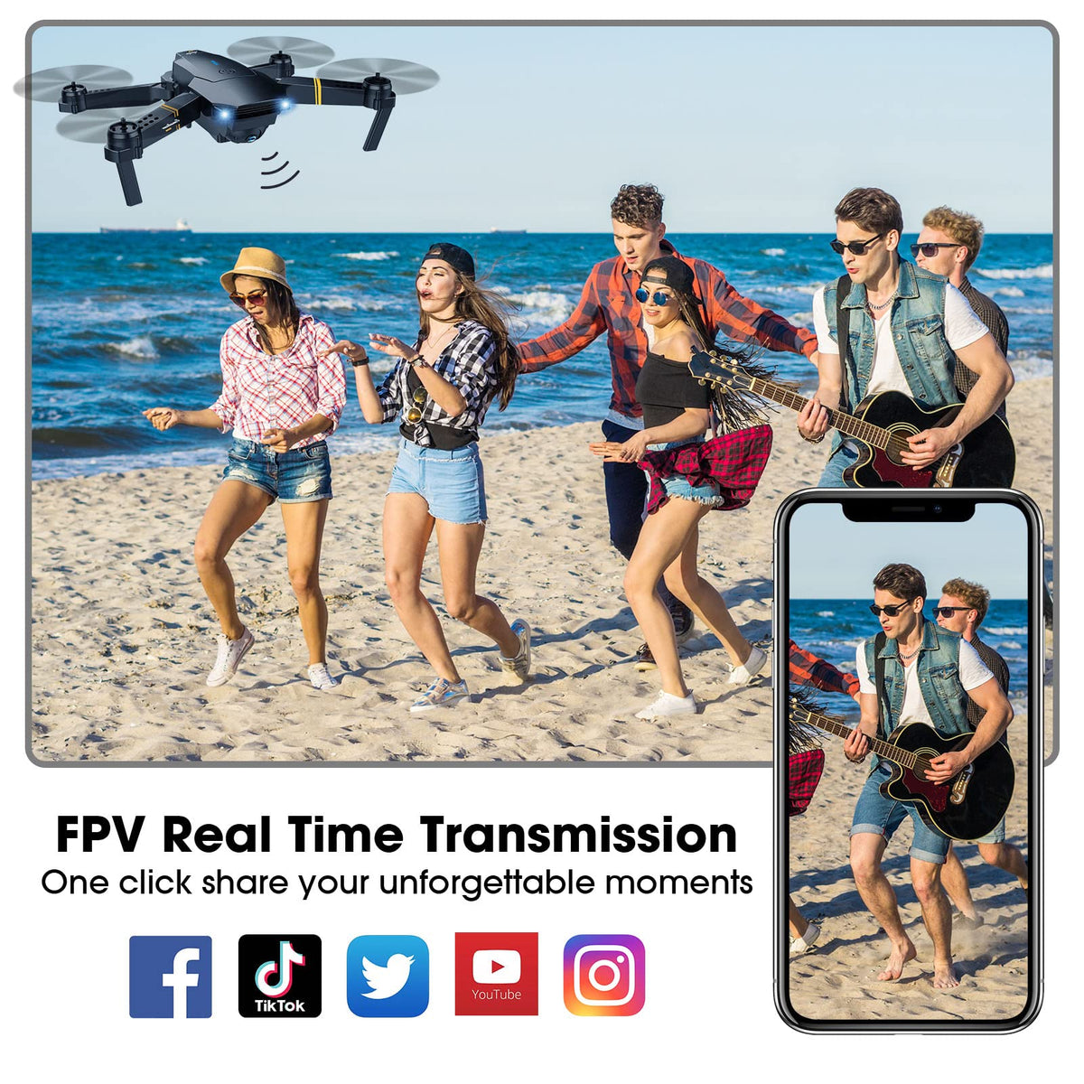 Foldable RC Quadcopter Drone with 1080P Camera E369