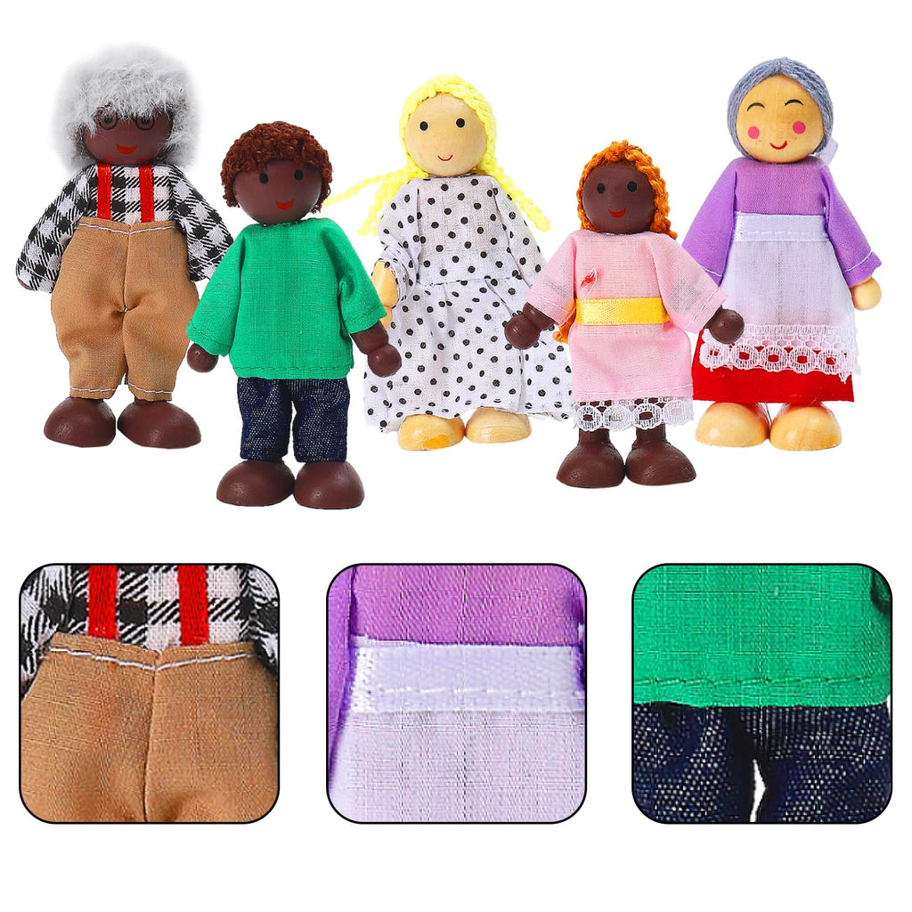7 Pieces Wooden Dollhouse Family Set Q984