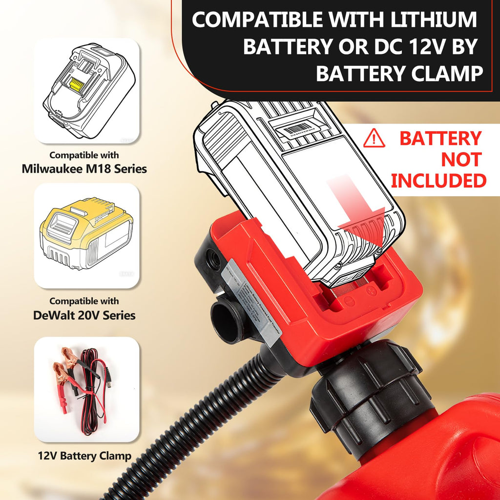 Cordless Gas Pump with Auto-Stop & Hand Nozzle, 51" Hose S376