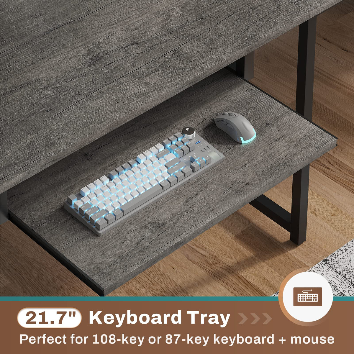 L Shaped Office Desk with Hutch W86567