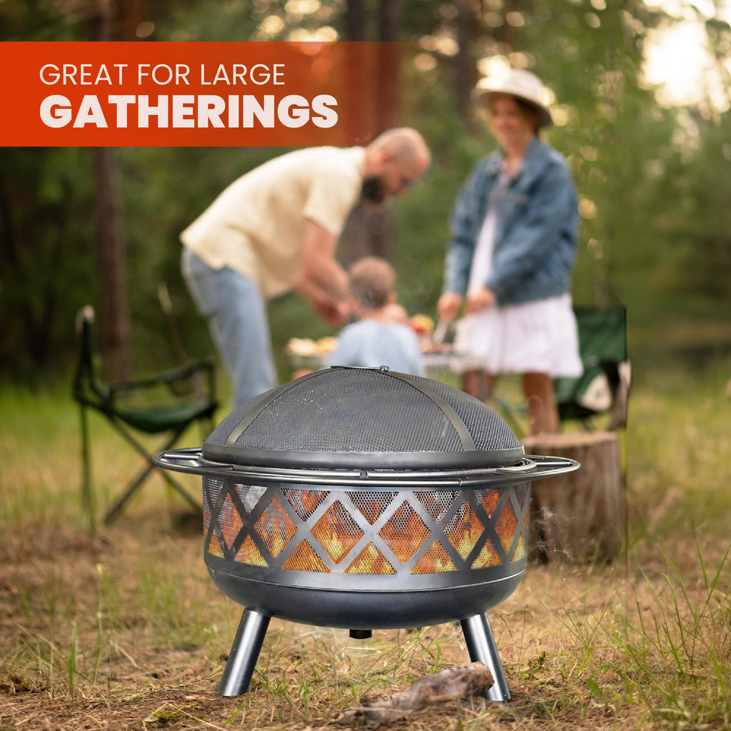 30" Wood Burning Fire Pit with Spark Screen T5450