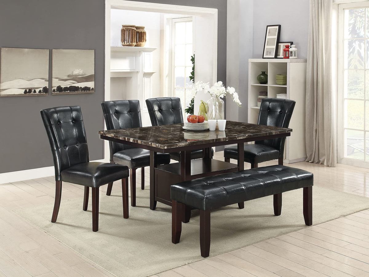 Set of 2 Black Faux Leather Tufted Dining Chairs Q221