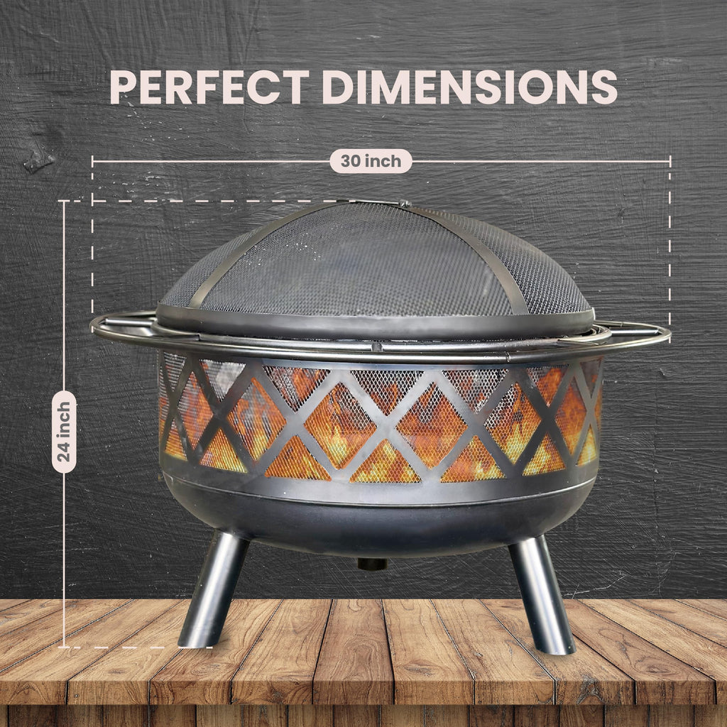 30" Wood Burning Fire Pit with Spark Screen T5450