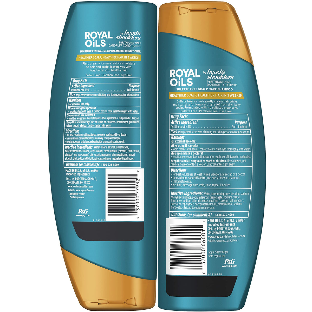 Shampoo and Conditioner Set 1% Pyrithione Zinc 12.8 fl oz T4329