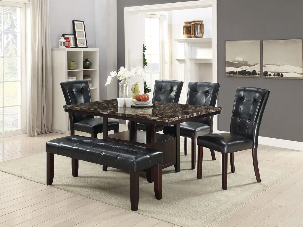 Set of 2 Black Faux Leather Tufted Dining Chairs Q221