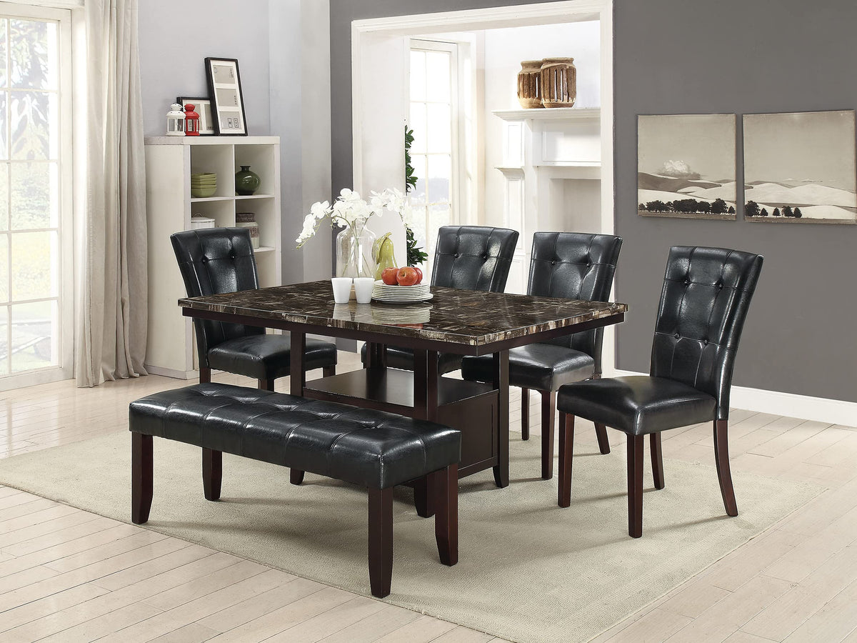 Set of 2 Black Faux Leather Tufted Dining Chairs Q221