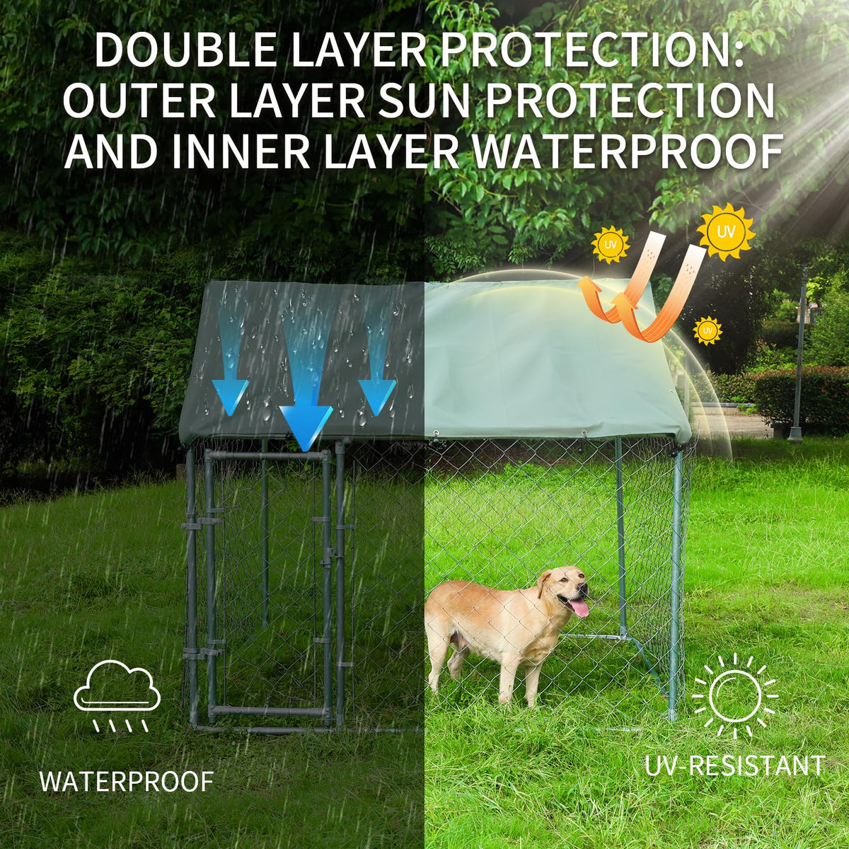 80"x80"x70" Outdoor Dog Kennel H402557