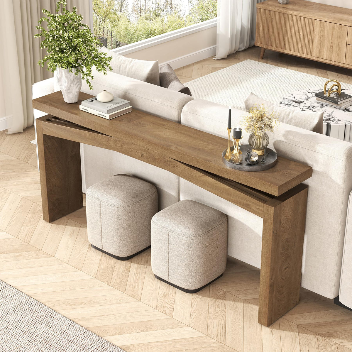 Console Tables 63-Inch Natural Brown B630