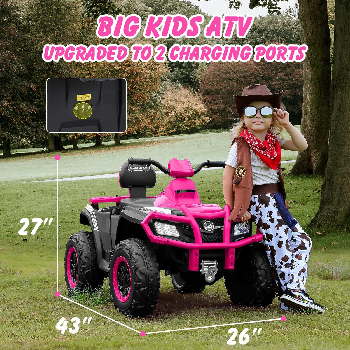 24V 2 Seater 4WD Off-Road Ride on ATV P34469