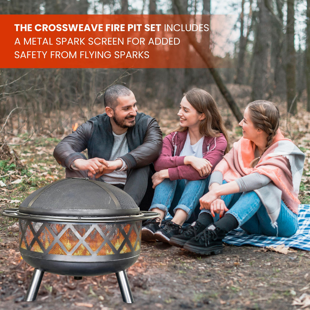 30" Wood Burning Fire Pit with Spark Screen T5450