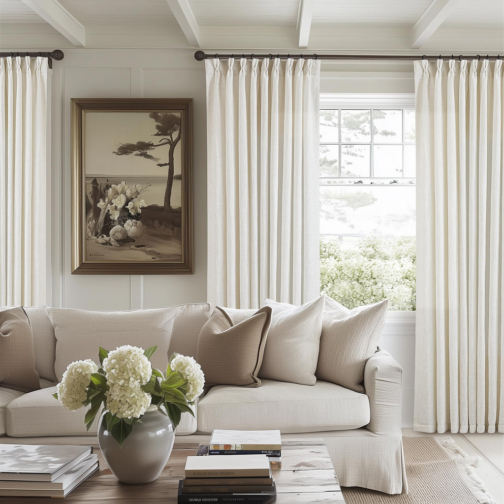 Natural Extra Wide Pinch Pleat 102 Inch Curtains T583