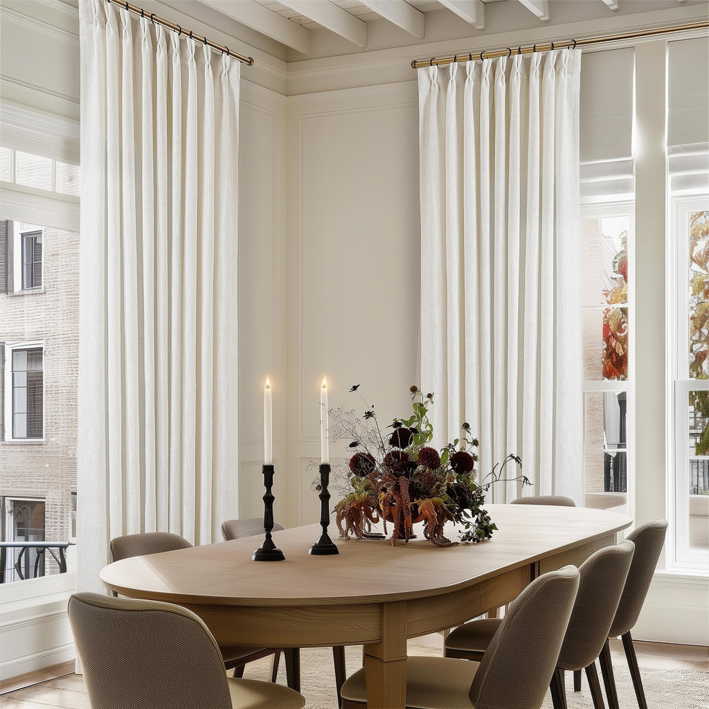 Natural Extra Wide Pinch Pleat 102 Inch Curtains T583